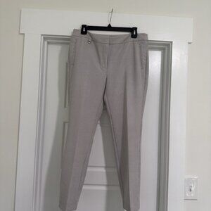 ADRIANNA PAPELL TAUPE GEO 1 PRINTED ‎ KATE FIT DRESS PANTS SIZE 10